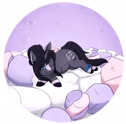 Size: 2112x2080 | Tagged: safe, artist:foxhatart, imported from derpibooru, oc, oc only, oc:lavender rose, pony, unicorn, blaze (coat marking), coat markings, facial markings, female, food, high res, mare, marshmallow, micro, one eye closed, sleeping, solo