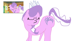 Size: 2078x1168 | Tagged: safe, artist:coltfan97, imported from derpibooru, screencap, diamond tiara, earth pony, pony, crusaders of the lost mark, 1000 hours in ms paint, butt shake, diamond buttiara, female, filly, foal, redraw, solo