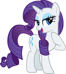 Size: 6000x6771 | Tagged: safe, artist:moongazeponies, imported from derpibooru, rarity, pony, unicorn, absurd resolution, female, looking at you, mare, open mouth, raised hoof, simple background, solo, transparent background, vector