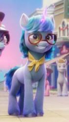 Size: 265x471 | Tagged: safe, imported from derpibooru, screencap, crystal cove, earth pony, pony, unicorn, spoiler:my little pony: a new generation, cropped, female, g5, glowing, glowing horn, horn, mare, maretime bay, my little pony: a new generation, smiling