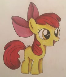 Size: 1768x2048 | Tagged: safe, artist:_4_1_3_, imported from derpibooru, apple bloom, earth pony, pony, female, filly, solo, traditional art