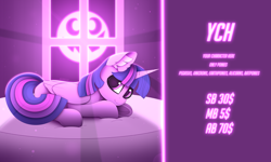 Size: 5000x3000 | Tagged: safe, artist:alexbefest, imported from derpibooru, twilight sparkle, alicorn, pony, unicorn, commission, cute, ear fluff, neon, nightmare night, pink, solo, twilight sparkle (alicorn), ych example, your character here