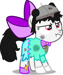 Size: 720x845 | Tagged: safe, artist:pagiepoppie12345, imported from derpibooru, oc, oc only, oc:dark bloomer, earth pony, pony, angry, boots, bow, bowtie, charred, clothes, dirt, dress, ear piercing, earring, fantasy class, female, filly, hair bow, hair bun, heart, jewelry, messy mane, piercing, pigtails, shoes, simple background, torn clothes, transparent background, unamused, vector, warrior