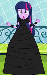 Size: 209x330 | Tagged: safe, artist:brightstar40k, imported from derpibooru, twilight sparkle, undead, zombie, equestria girls, equestria girls (movie), clothes, female, leghair zombie, long dress, long skirt, skirt, solo, twilight sparkle (alicorn)