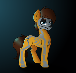 Size: 2676x2556 | Tagged: safe, artist:qbellas, imported from derpibooru, oc, oc only, earth pony, bone, clothes, costume, halloween, halloween costume, high res, looking at you, skeleton, solo