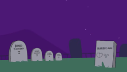 Size: 1280x720 | Tagged: safe, artist:tjpones, imported from derpibooru, part of a set, gravestone, halloween, holiday, implied king sombra, implied marblemac, implied shipping, implied straight, multeity, no pony, sinking ship