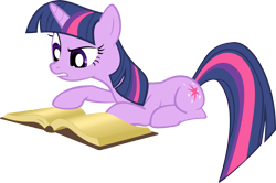 Size: 3000x1992 | Tagged: safe, artist:bronyb34r, imported from derpibooru, twilight sparkle, pony, unicorn, book, female, reading, simple background, transparent background, unicorn twilight, vector