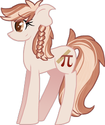 Size: 938x1124 | Tagged: safe, artist:gallantserver, imported from derpibooru, oc, oc only, oc:pecan pi, earth pony, pony, female, magical lesbian spawn, mare, offspring, parent:cheerilee, parent:mayor mare, simple background, solo, transparent background