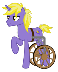 Size: 2000x2446 | Tagged: safe, artist:kaitykat117, imported from derpibooru, oc, oc only, oc:cornsilk lavender(kaitykat), pony, base used, disabled, high res, male, positive body image, simple background, solo, transparent background, vector, wheelchair