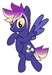 Size: 2000x2865 | Tagged: safe, artist:kaitykat117, imported from derpibooru, oc, oc only, oc:feather blitz, pegasus, pony, base used, coat markings, female, full body, high res, mare, pegasus oc, show accurate, simple background, smiling, solo, spread wings, transparent background, vector, wings, yellow eyes
