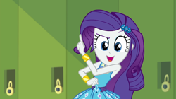 Size: 1920x1078 | Tagged: safe, imported from derpibooru, screencap, rarity, equestria girls, equestria girls series, holidays unwrapped, spoiler:eqg series (season 2), female, o come all ye squashful, rarity peplum dress, sleeveless, solo