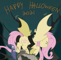 Size: 512x508 | Tagged: safe, artist:princessdestiny200i, imported from derpibooru, fluttershy, bat, bat pony, fruit bat, pony, vampire fruit bat, bat ponified, butt, crying, eyes closed, fangs, female, fetish, flutterbat, flutterbutt, halloween, holiday, hoof fetish, hoof licking, hoof tickling, licking, mare, plot, race swap, solo, tickle torture, tickling, tongue out, tree, tree branch