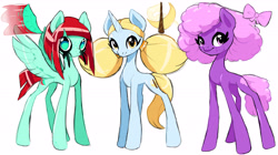 Size: 5352x3000 | Tagged: safe, artist:poole, imported from derpibooru, oc, oc only, oc:red twister, oc:sparkleswirl, oc:sugar petal, earth pony, pegasus, unicorn