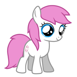 Size: 768x768 | Tagged: safe, artist:elidapony64, imported from derpibooru, baby sundance, earth pony, pony, baby sundawwnce, blue eyes, cute, female, filly, foal, g1, g1 to g4, g4, generation leap, pink mane, pink tail, simple background, smiling, solo, tail, transparent background, vector