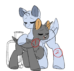 Size: 2090x2005 | Tagged: safe, artist:thieftea, imported from derpibooru, oc, alicorn, earth pony, pegasus, pony, unicorn, any gender, any race, any species, commission, couple, crying, duo, high res, luggage, simple background, tears of joy, white background, wings, ych sketch, your character here