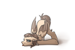 Size: 5315x3543 | Tagged: safe, artist:dorkmark, imported from derpibooru, oc, oc only, oc:dima, pegasus, pony, absurd resolution, colored wings, ear tufts, face down ass up, female, floppy ears, pegasus oc, solo, tongue out, two toned wings, wings