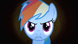 Size: 1280x720 | Tagged: safe, imported from derpibooru, screencap, rainbow dash, pegasus, pony, bats!, season 4, angry, close-up, female, narrowed eyes, rainbow dash is not amused, solo, stop the bats, unamused