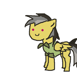 Size: 500x500 | Tagged: safe, artist:askpinkiepieandfriends, imported from derpibooru, daring do, pegasus, pony, female, hatless, mare, missing accessory, simple background, smiling, solo, white background