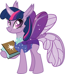 Size: 7505x8541 | Tagged: safe, artist:shootingstarsentry, imported from derpibooru, twilight sparkle, changedling, changeling, absurd resolution, book, changedlingified, changelingified, female, gameloft, simple background, smiling, solo, species swap, transparent background, twiling