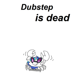 Size: 906x906 | Tagged: safe, artist:dumbshwickmcgee, dj pon-3, vinyl scratch, crab, dubstep, female, solo, solo female