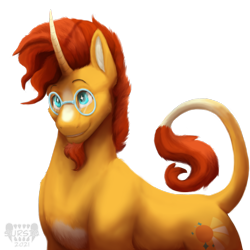 Size: 1500x1500 | Tagged: safe, alternate version, artist:sursiq, imported from derpibooru, sunburst, classical unicorn, pony, unicorn, cloven hooves, detailed, digital art, digital painting, glasses, leonine tail, looking up, male, shading, simple background, solo, stallion, tail, transparent background, unshorn fetlocks