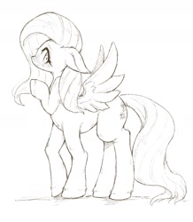 Size: 1455x1671 | Tagged: safe, artist:91o42, imported from derpibooru, fluttershy, centaur, pegasus, pony, taur, centaurshy, female, mare, ponytaur, sketch, solo