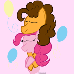 Size: 3600x3600 | Tagged: safe, artist:blinkshake, imported from derpibooru, cheese sandwich, pinkie pie, earth pony, pony, cheesepie, female, g4, high res, male, shipping, snuggling, straight