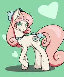 Size: 5000x6000 | Tagged: safe, artist:zombietator, imported from derpibooru, oc, oc only, earth pony, pony, bow, bowtie, earth pony oc, hair bow, raised hoof, solo, tail, tail bow