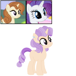 Size: 600x600 | Tagged: safe, artist:tragedy-kaz, imported from derpibooru, cinnamon chai, rarity, oc, pony, unicorn, base used, eyelashes, eyeshadow, female, horn, magical lesbian spawn, makeup, mare, offspring, screencap reference, simple background, transparent background, unicorn oc