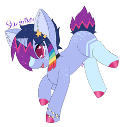 Size: 1280x1300 | Tagged: safe, artist:pasteldraws, imported from derpibooru, oc, oc:starstriker, pony, unicorn, choker, freckles, simple background, space pony, sparkles, transparent background