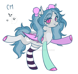 Size: 900x857 | Tagged: safe, artist:lynesssan, imported from derpibooru, oc, oc only, oc:ghoulia, bat pony, pony, undead, zombie, clothes, deviantart watermark, female, mare, obtrusive watermark, simple background, socks, solo, striped socks, transparent background, watermark