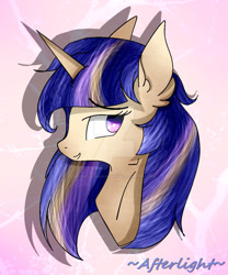 Size: 900x1080 | Tagged: safe, artist:stardustshadowsentry, imported from derpibooru, oc, oc only, oc:afterlight sentry, pony, unicorn, bust, female, mare, portrait, solo