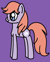 Size: 369x456 | Tagged: safe, artist:rainbowbro58, imported from derpibooru, baby tiddlywinks, earth pony, pony, baby, baby pony, baby tiddlybetes, cute, female, filly, g1, g1 to g4, g4, generation leap, ms paint, purple background, simple background, smiling, solo