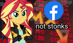 Size: 1080x638 | Tagged: safe, artist:karadeg, derpibooru exclusive, edit, imported from derpibooru, sunset shimmer, equestria girls, facebook, meme, not stonks, stonks