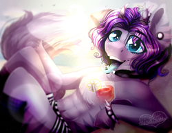 Size: 2245x1739 | Tagged: safe, artist:lenapetrushka, imported from derpibooru, oc, oc only, earth pony, semi-anthro, abs, bust, ear piercing, earth pony oc, glass, lying down, on back, piercing, sitting, smiling, solo, tongue out, wine glass