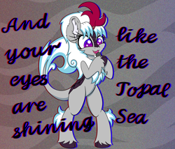 Size: 2261x1935 | Tagged: safe, artist:beigedraws, imported from derpibooru, oc, oc only, oc:windshear, kirin, bipedal, chromatic aberration, cute, kirin oc, kirinbetes, ocbetes, singing, solo, standing on two hooves