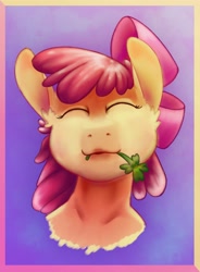 Size: 1978x2688 | Tagged: safe, artist:kooraburra, imported from derpibooru, apple bloom, earth pony, pony, clover, female, filly, four leaf clover, solo