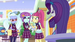 Size: 1920x1073 | Tagged: safe, imported from derpibooru, screencap, rarity, sour sweet, sugarcoat, sunny flare, dance magic, equestria girls, spoiler:eqg specials