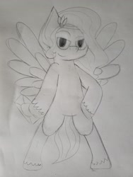 Size: 1536x2048 | Tagged: safe, artist:toonboy92484, imported from derpibooru, pipp petals, pegasus, pony, bipedal, female, g5, sketch, solo, traditional art