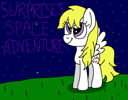 Size: 958x755 | Tagged: safe, artist:brobbol, imported from derpibooru, surprise, pegasus, pony, fanfic:surprise's space adventure, adoraprise, cute, cute eyes, female, g1, g1 to g4, g4, generation leap, mare, night, shadow, smiling, stars, surprise tales, sweet dreams fuel, title card