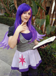 Size: 528x720 | Tagged: safe, artist:nomina-domini, imported from derpibooru, twilight sparkle, human, book, clothes, cosplay, costume, cutie mark on clothes, irl, irl human, nail polish, photo, wondercon, wondercon 2015