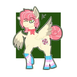 Size: 2000x2000 | Tagged: safe, artist:arthu, imported from derpibooru, oc, oc only, pegasus, pony, clothes, eyebrows, eyebrows visible through hair, food, heart eyes, high res, pepper, pride, pride flag, simple background, socks, solo, striped socks, transgender pride flag, white background, wingding eyes