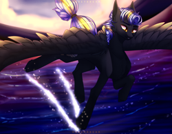Size: 4280x3328 | Tagged: safe, artist:honeybbear, imported from derpibooru, oc, oc only, oc:twisted daze, pegasus, pony, flying, male, solo, stallion
