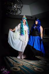 Size: 3840x5760 | Tagged: safe, artist:alyssarohlerphotography, imported from derpibooru, princess celestia, princess luna, human, 2014, clothes, cosplay, costume, irl, irl human, photo, royal sisters, siblings, sisters