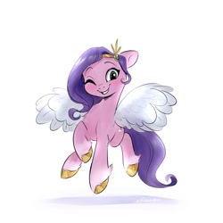 Size: 1024x1024 | Tagged: safe, artist:ribbontini, imported from derpibooru, pipp petals, pegasus, pony, adorapipp, colored hooves, cute, g5, looking at you, simple background, solo, unshorn fetlocks, white background