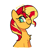 Size: 640x676 | Tagged: safe, artist:risswm, imported from derpibooru, sunset shimmer, pony, unicorn, equestria girls, chest fluff, female, mare, ponytober, simple background, solo, white background