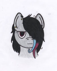 Size: 1254x1566 | Tagged: safe, artist:ask-flash-bulb, imported from derpibooru, oc, oc only, pony, bust, female, hair over one eye, mare, portrait, solo, traditional art