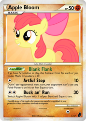 Size: 420x590 | Tagged: safe, artist:dmon2, imported from derpibooru, apple bloom, earth pony, pony, card, female, filly, pokémon, solo