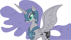 Size: 1902x1073 | Tagged: safe, artist:blah23z, edit, imported from derpibooru, maud pie, nightmare moon, alicorn, pony, female, palette swap, recolor, simple background, solo, transparent background