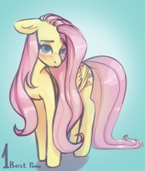 Size: 1224x1444 | Tagged: safe, artist:woowoli, imported from derpibooru, fluttershy, pegasus, pony, blushing, cute, daaaaaaaaaaaw, female, shyabetes, solo